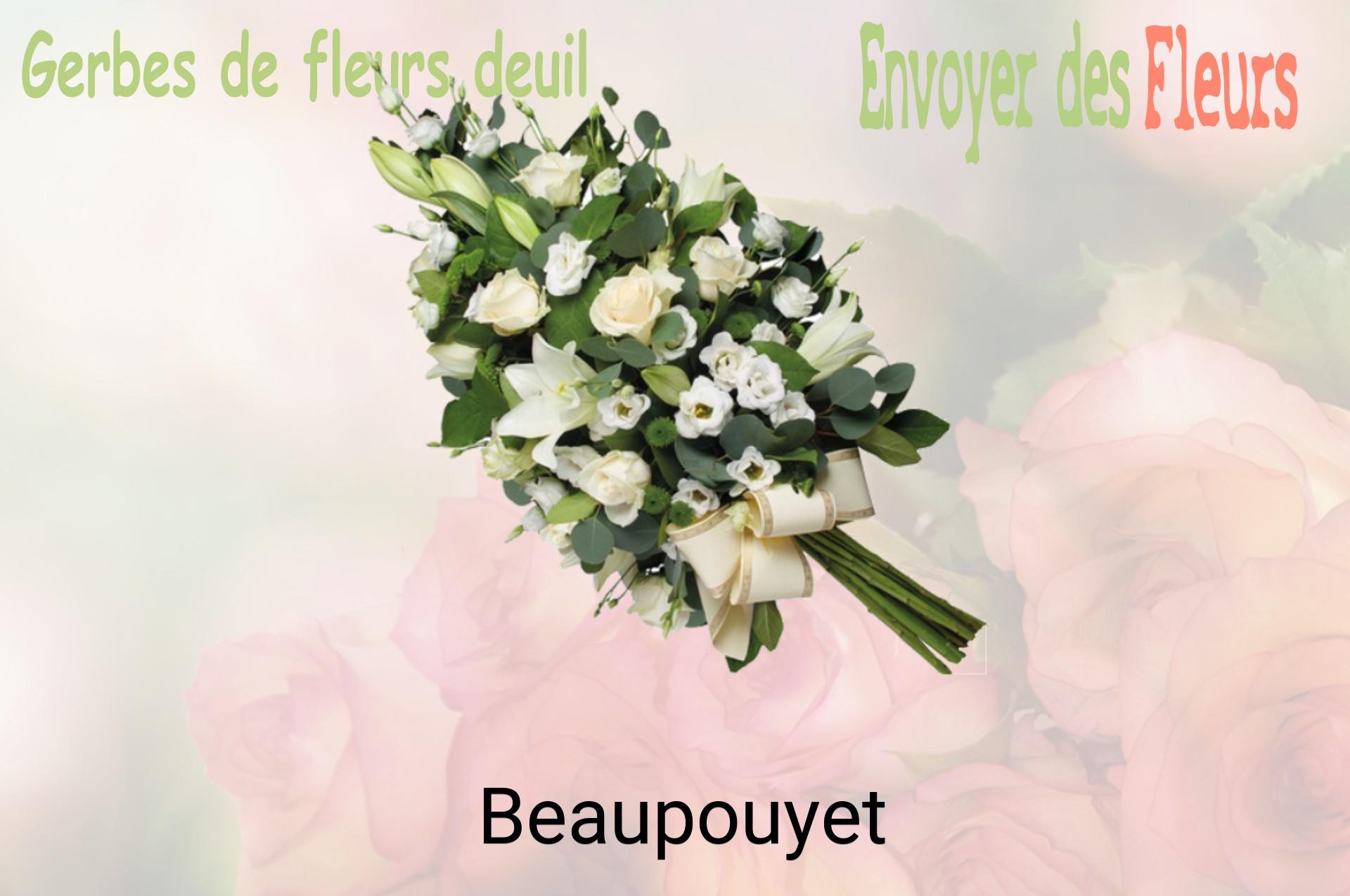 Gerbe de fleurs de deuil livrée à Beaupouyet